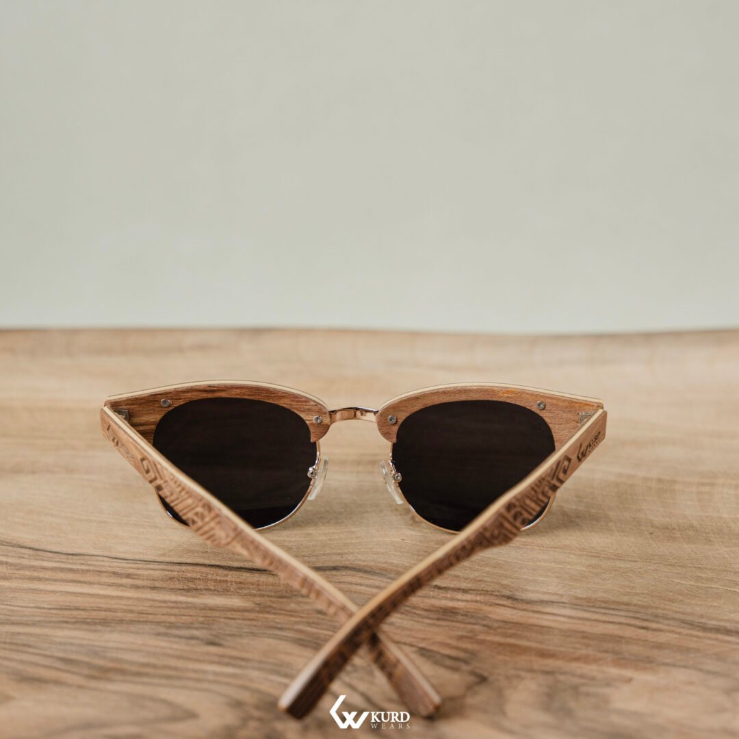 Half-Circle Brown Wooden Sunglasses - Image 6