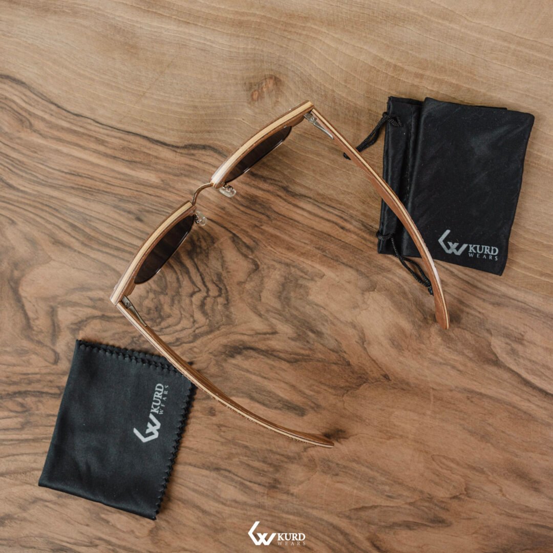 Half-Circle Brown Wooden Sunglasses - Image 7