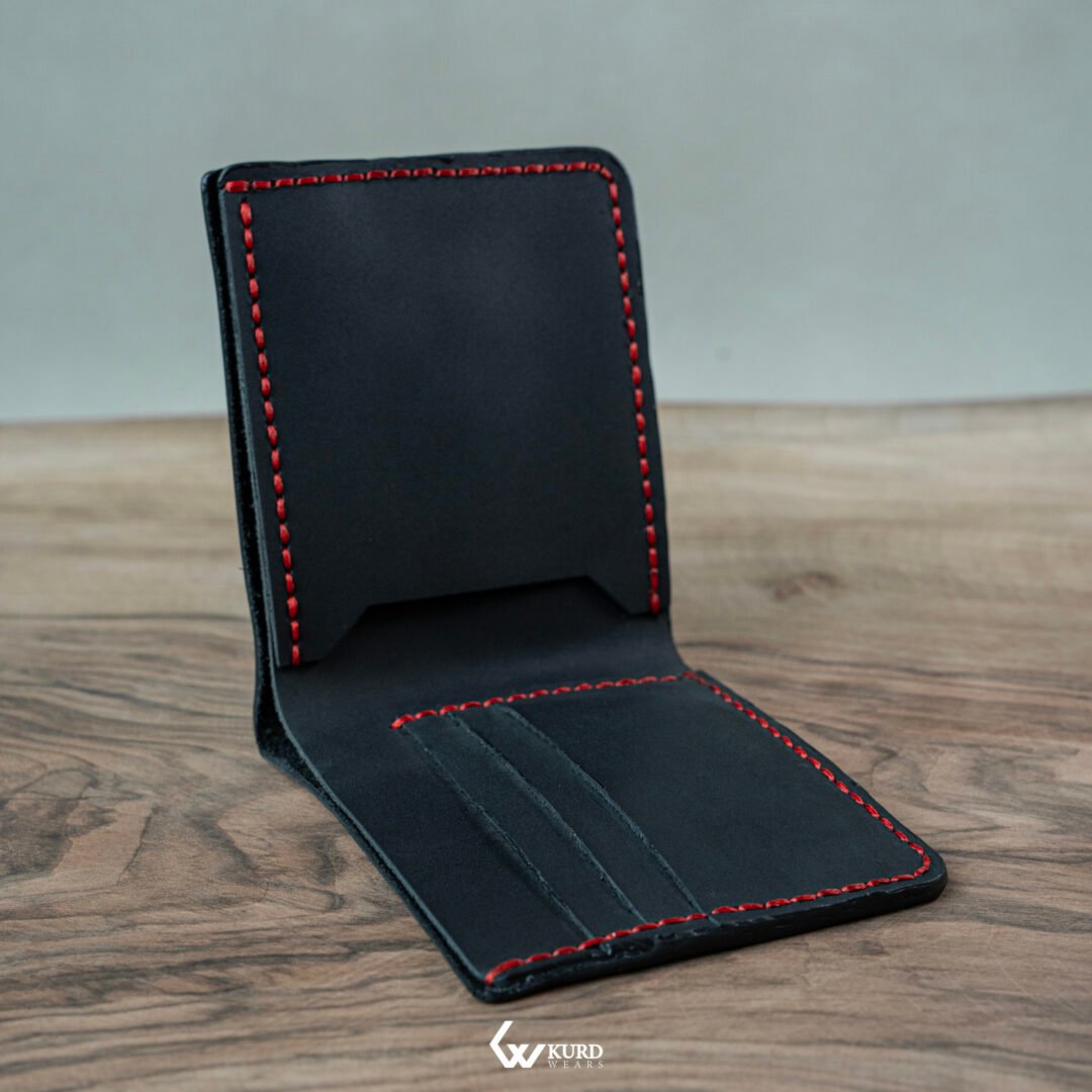 Bifold Wallet - Black Red Stitches - Image 6