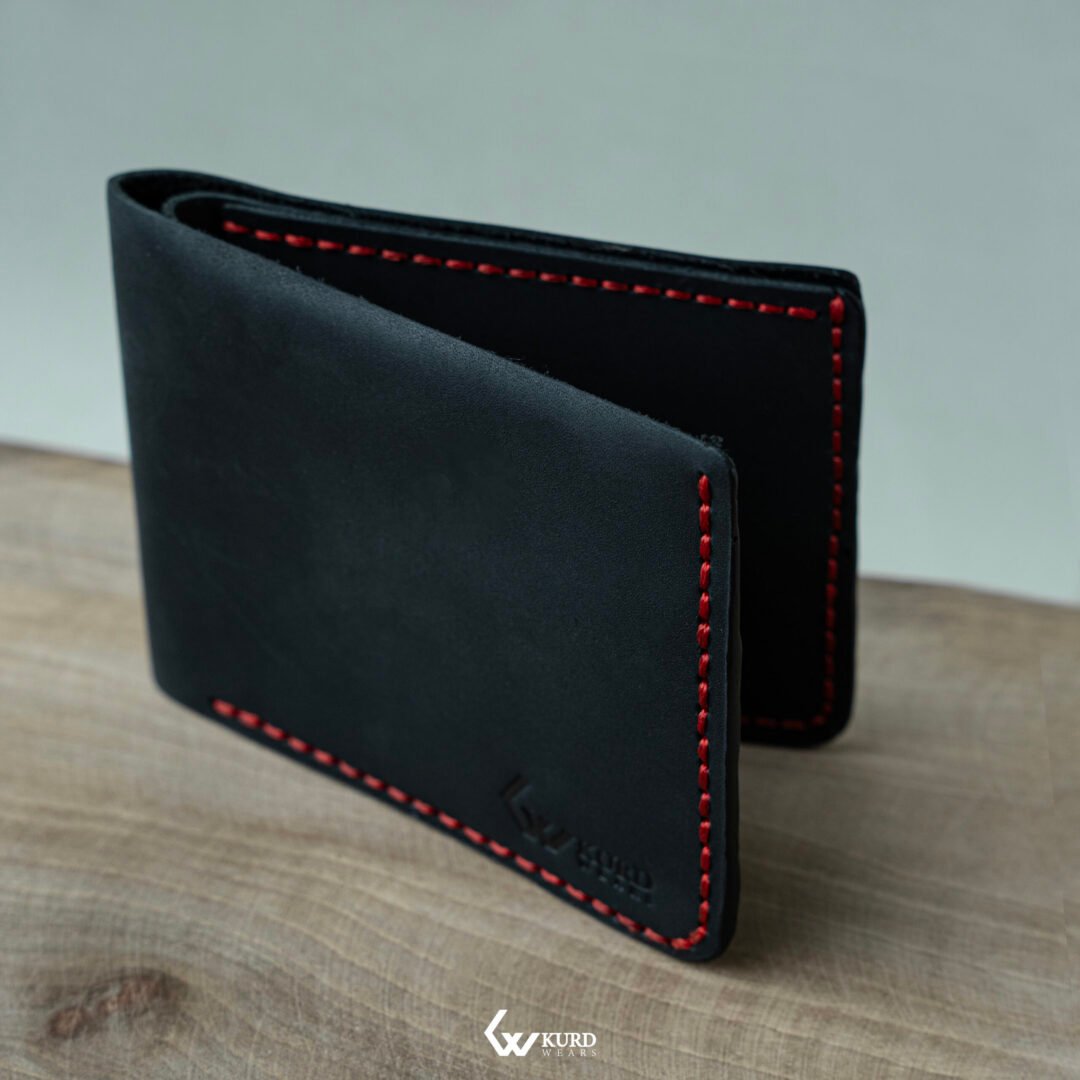 Bifold Wallet - Black Red Stitches - Image 7