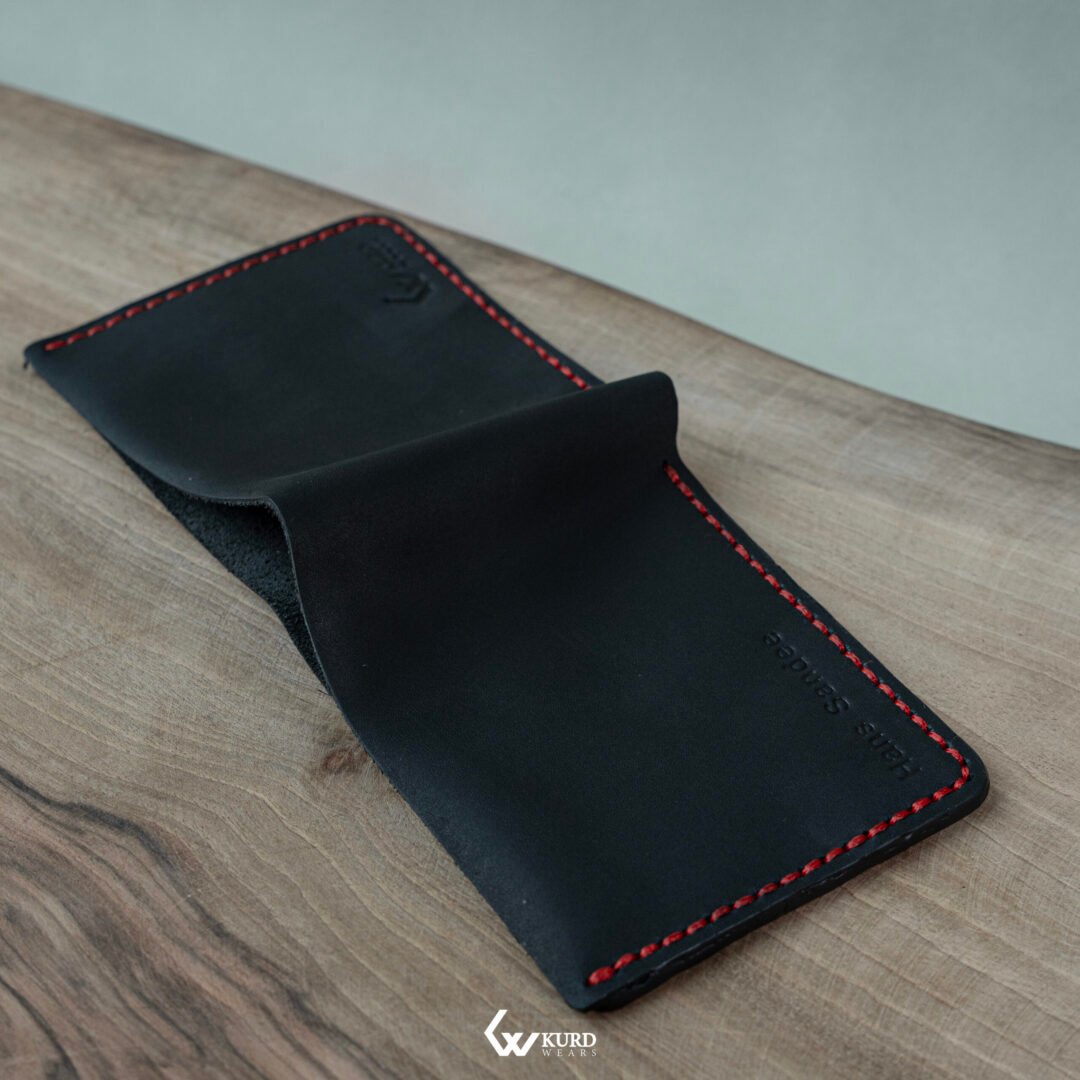 Bifold Wallet - Black Red Stitches - Image 4