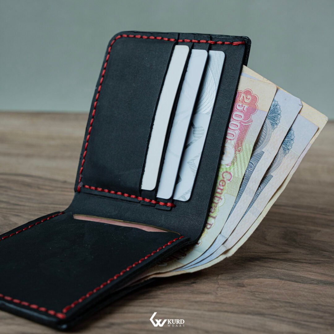 Bifold Wallet - Black Red Stitches - Image 2