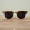 Half-Circle Brown Wooden Sunglasses