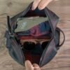 Premium Handbag - Black and Red Stitches