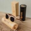 Half-Circle Brown Wooden Sunglasses