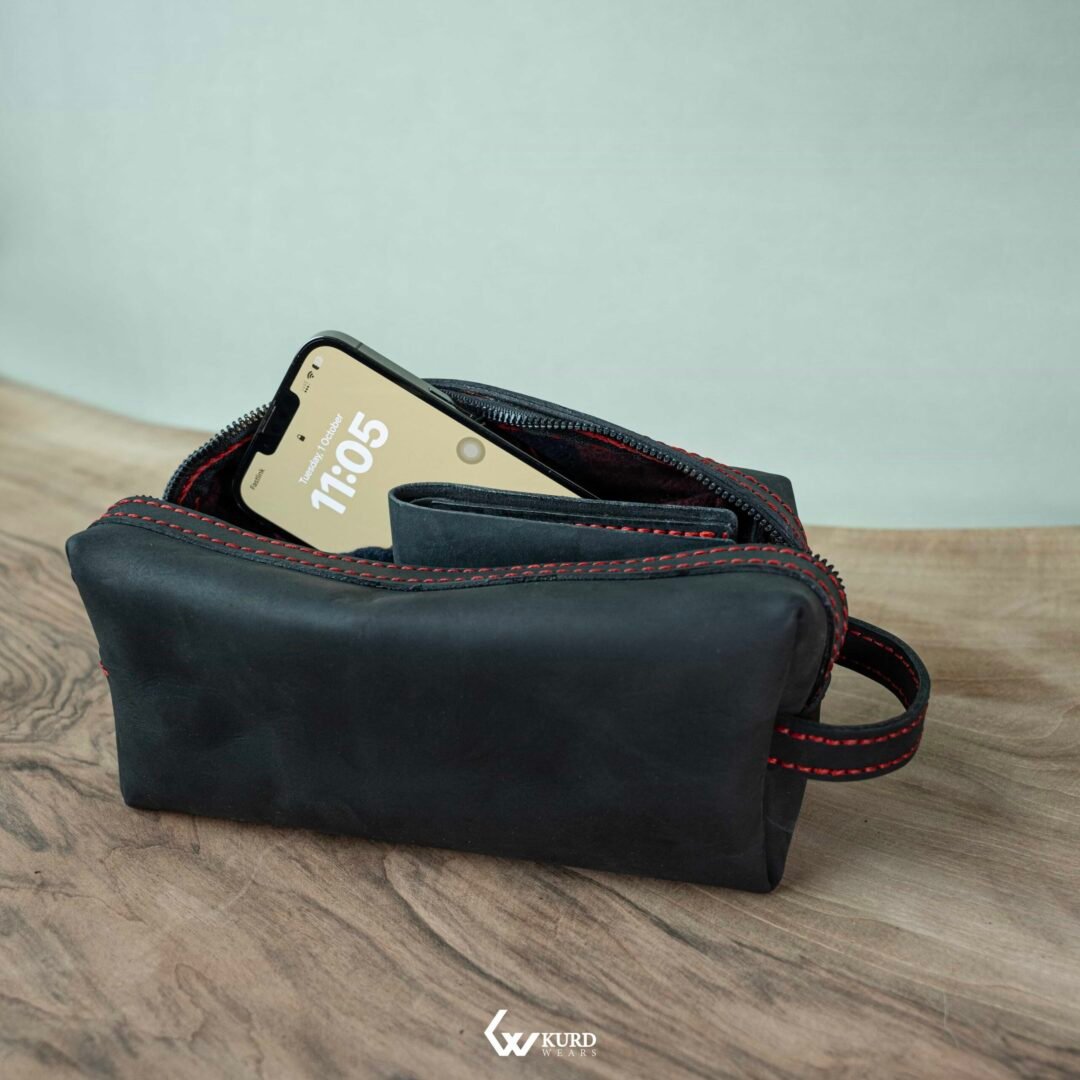 Premium Handbag - Black and Red Stitches