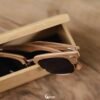 Half-Circle Brown Wooden Sunglasses