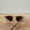 Half-Circle Brown Wooden Sunglasses