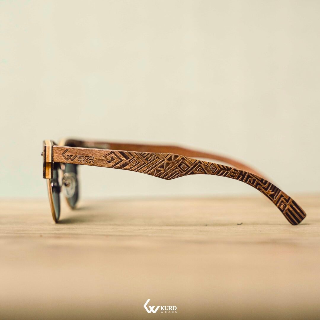 Half-Circle Brown Wooden Sunglasses