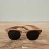Half-Circle Brown Wooden Sunglasses