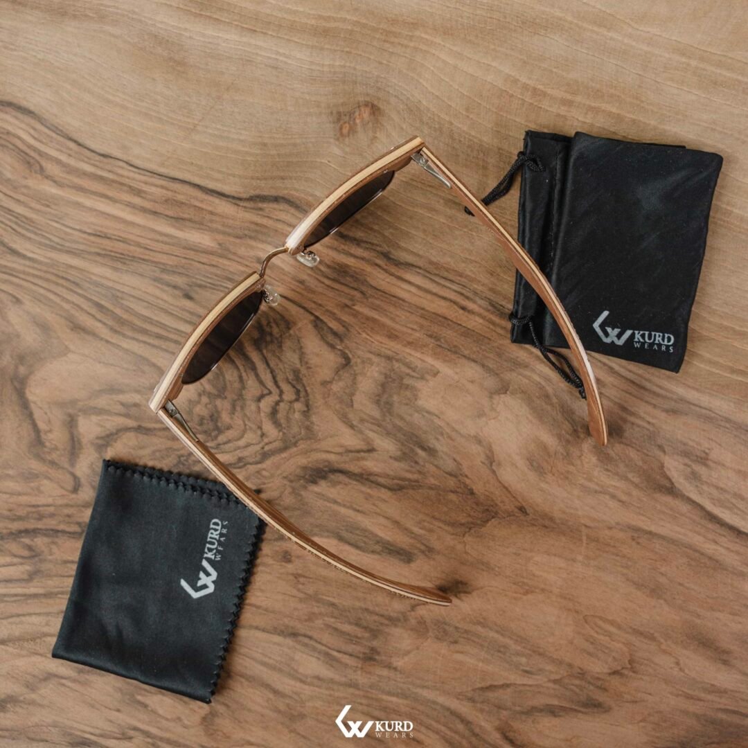 Half-Circle Brown Wooden Sunglasses